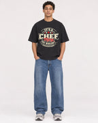 Mockup Boxy Heavyweight Tee Black male full-body 10
