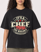 Mockup Boxy Heavyweight Tee Black female close-up 10