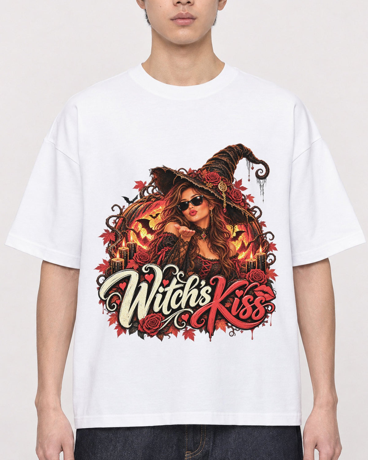 Mockup Boxy Heavyweight Tee White male close-up 01