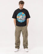 Mockup Boxy Heavyweight Tee Black male full-body 08