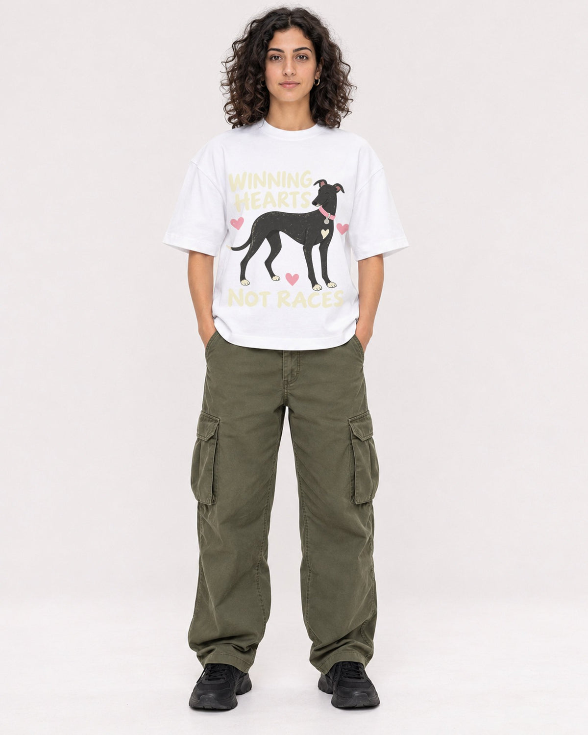 Mockup Boxy Heavyweight Tee White female full-body 27