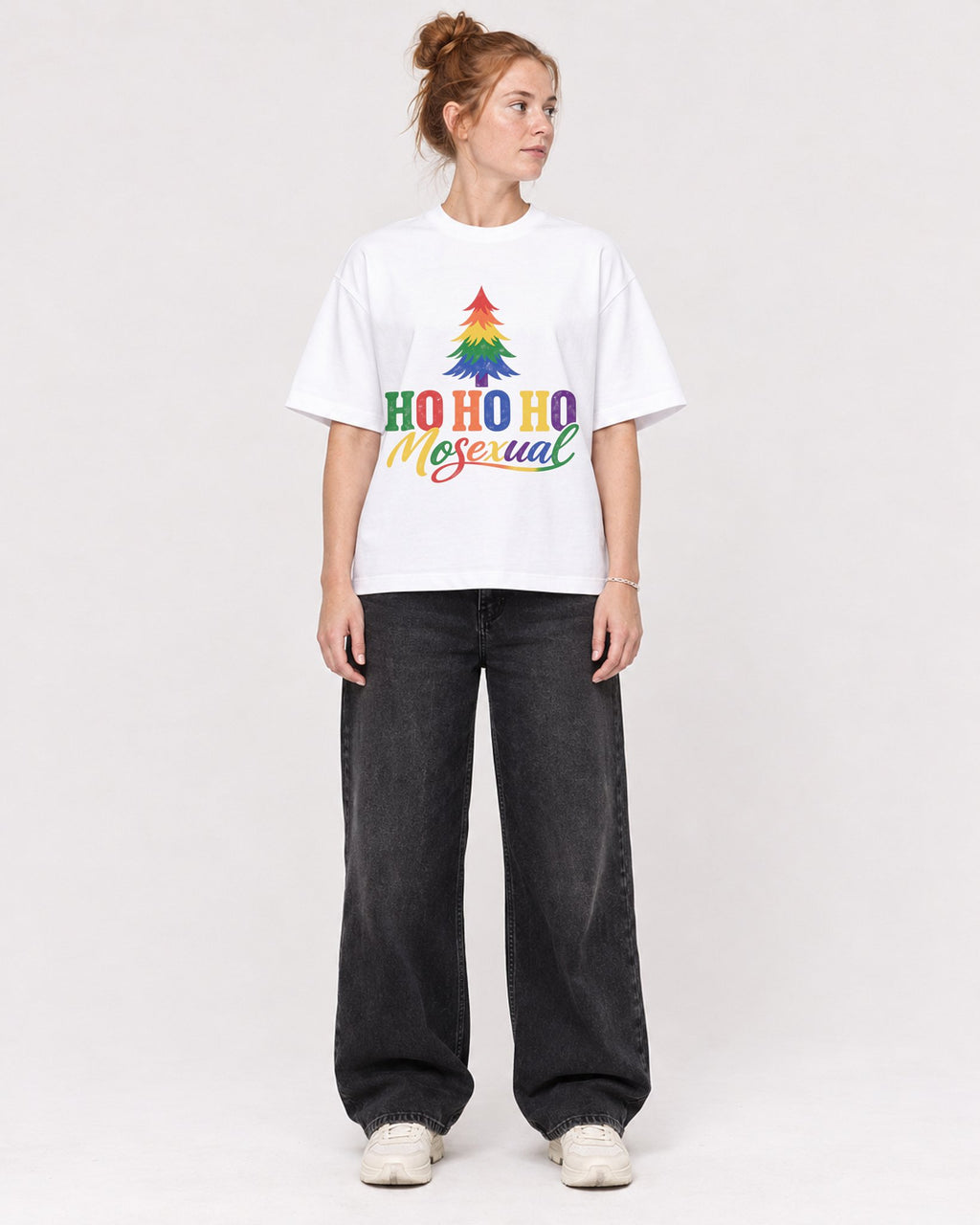 Mockup Boxy Heavyweight Tee White female full-body 28