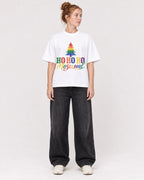 Mockup Boxy Heavyweight Tee White female full-body 28