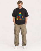 Mockup Boxy Heavyweight Tee Black male full-body 28