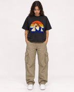 Mockup Boxy Heavyweight Tee Black female full-body 06