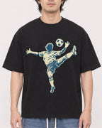 Mockup Boxy Heavyweight Tee Black male close-up 03