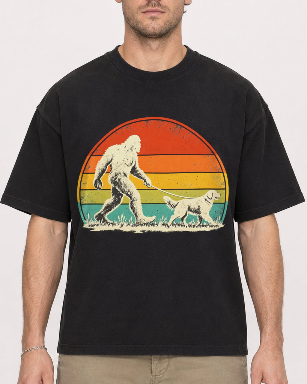 Mockup Boxy Heavyweight Tee Black male close-up 08