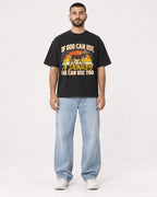 Mockup Boxy Heavyweight Tee Black male full-body 37