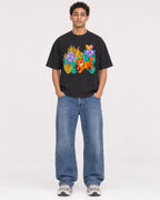 Mockup Boxy Heavyweight Tee Black male full-body 10