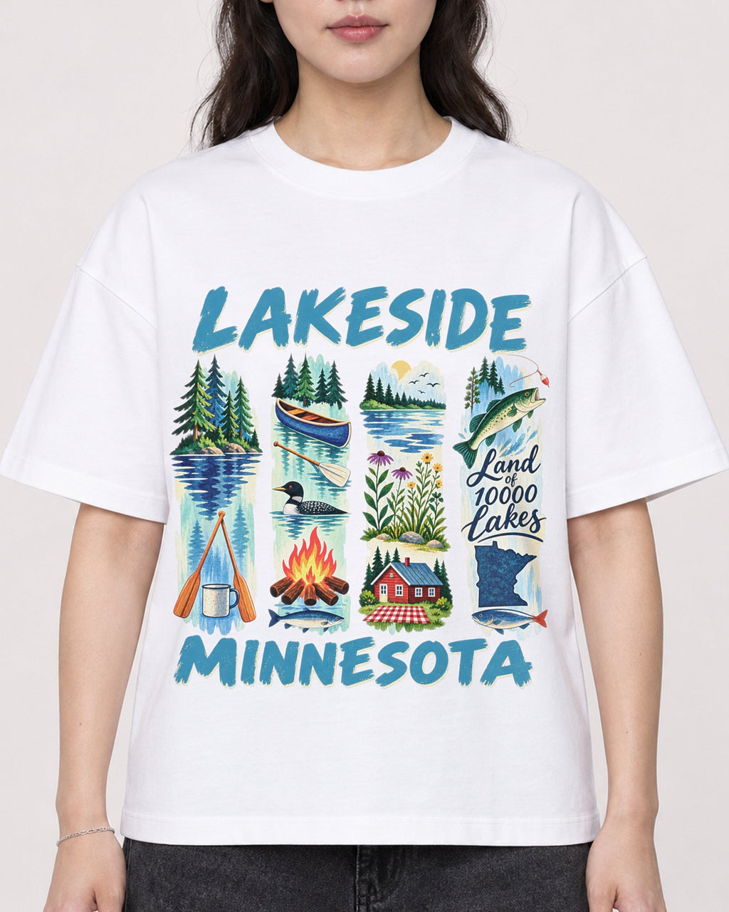 Mockup Boxy Heavyweight Tee White female close-up 03