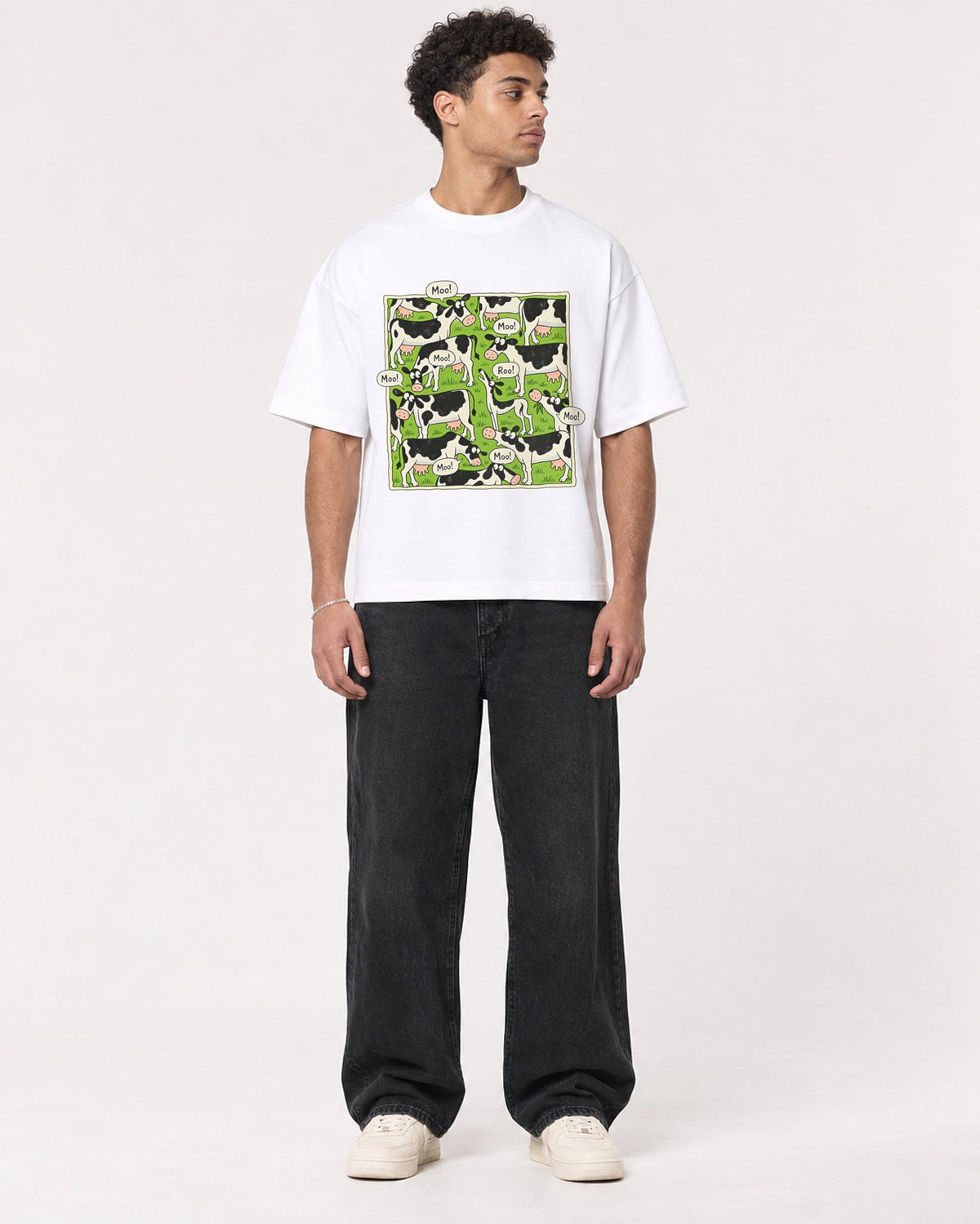 Mockup Boxy Heavyweight Tee White male full-body 10