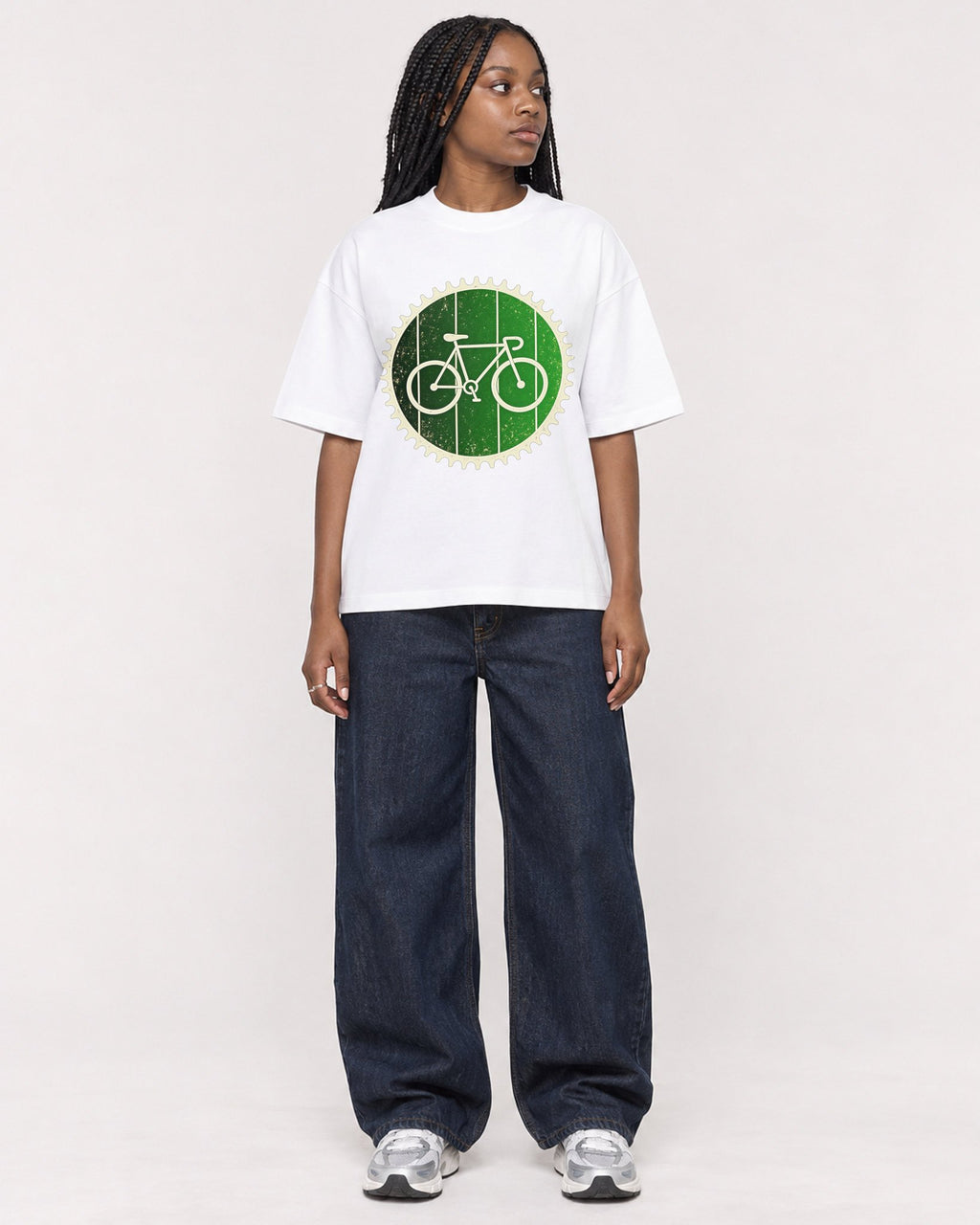 Mockup Boxy Heavyweight Tee White female full-body 04
