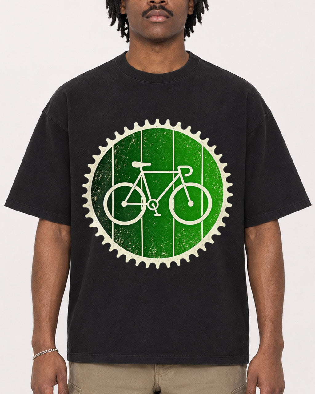 Mockup Boxy Heavyweight Tee Black male close-up 04