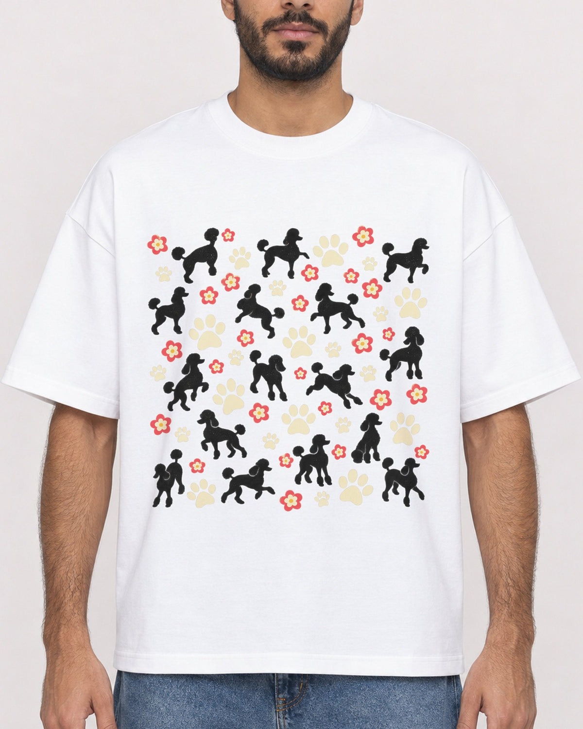 Mockup Boxy Heavyweight Tee White male close-up 07