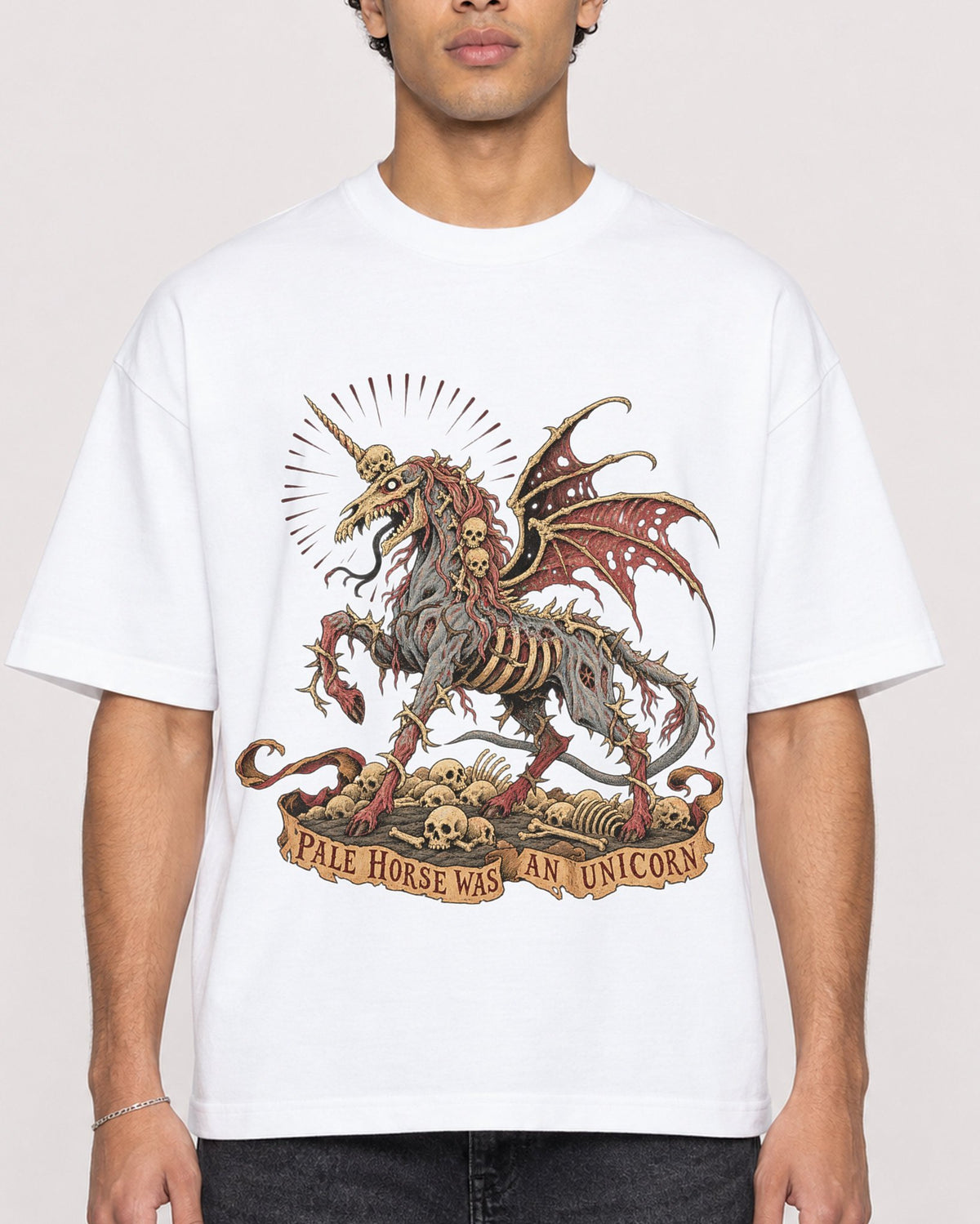 Mockup Boxy Heavyweight Tee White male close-up 10