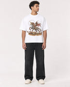 Mockup Boxy Heavyweight Tee White male full-body 10
