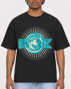 Mockup Boxy Heavyweight Tee Black male close-up 05
