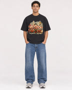 Mockup Boxy Heavyweight Tee Black male full-body 10