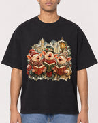 Mockup Boxy Heavyweight Tee Black male close-up 10