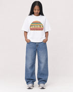 Mockup Boxy Heavyweight Tee White female full-body 45