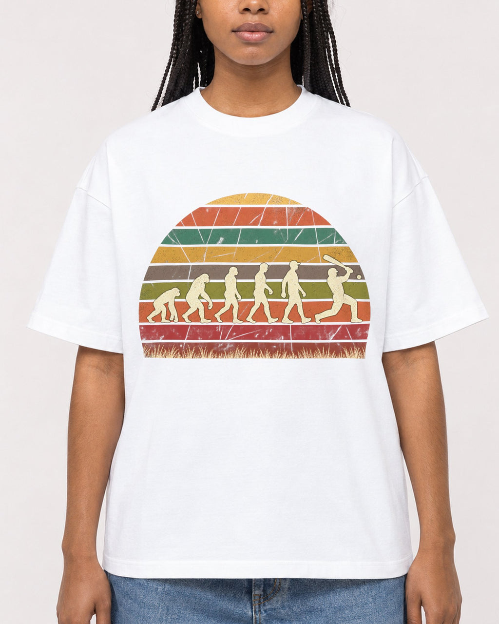 Mockup Boxy Heavyweight Tee White female close-up 45