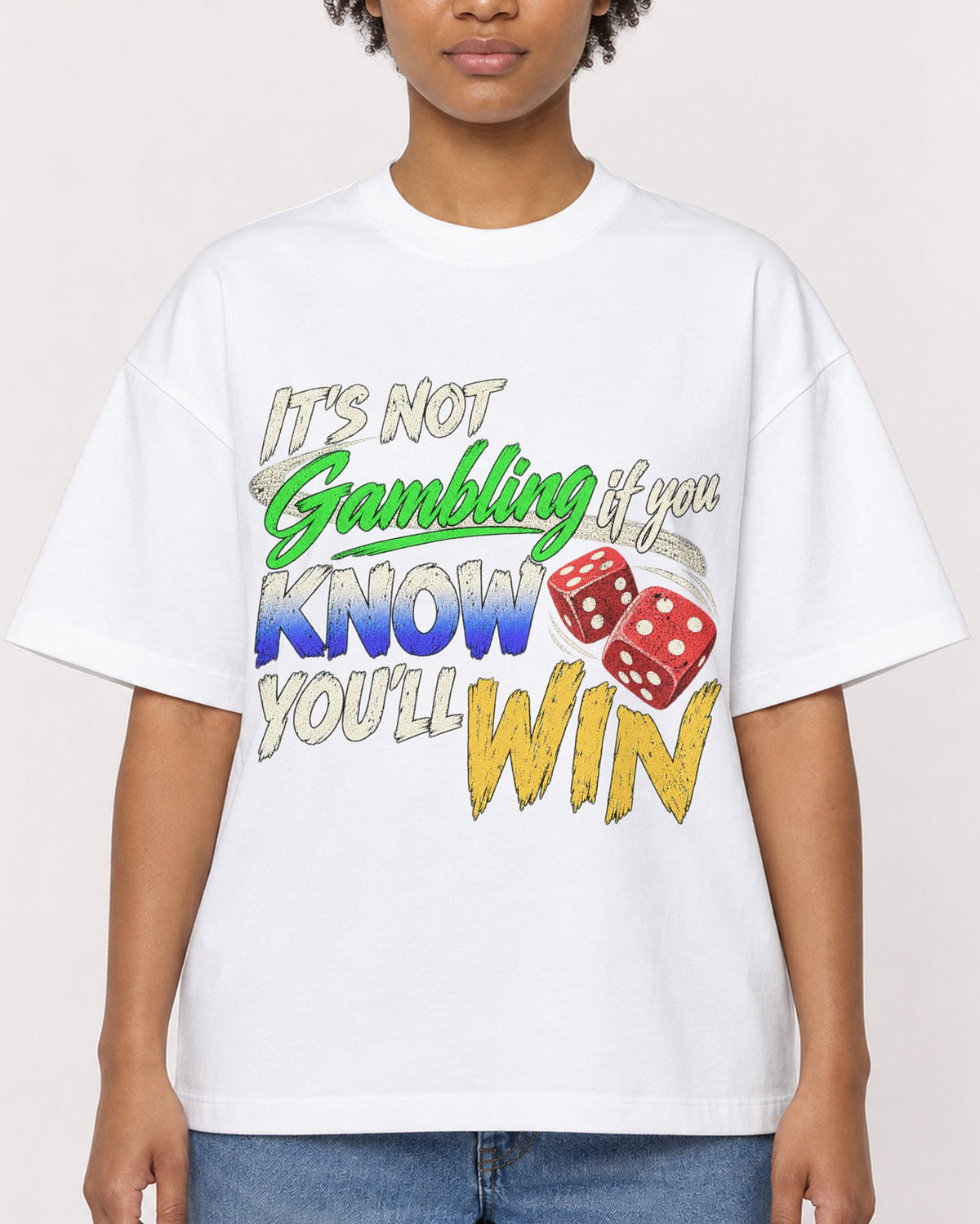 Mockup Boxy Heavyweight Tee White female close-up 35