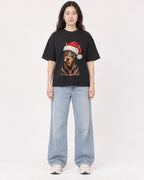 Mockup Boxy Heavyweight Tee Black female full-body 03