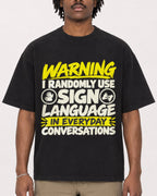 Mockup Boxy Heavyweight Tee Black male close-up 04