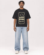 Mockup Boxy Heavyweight Tee Black male full-body 05