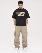 Mockup Boxy Heavyweight Tee Black male full-body 12