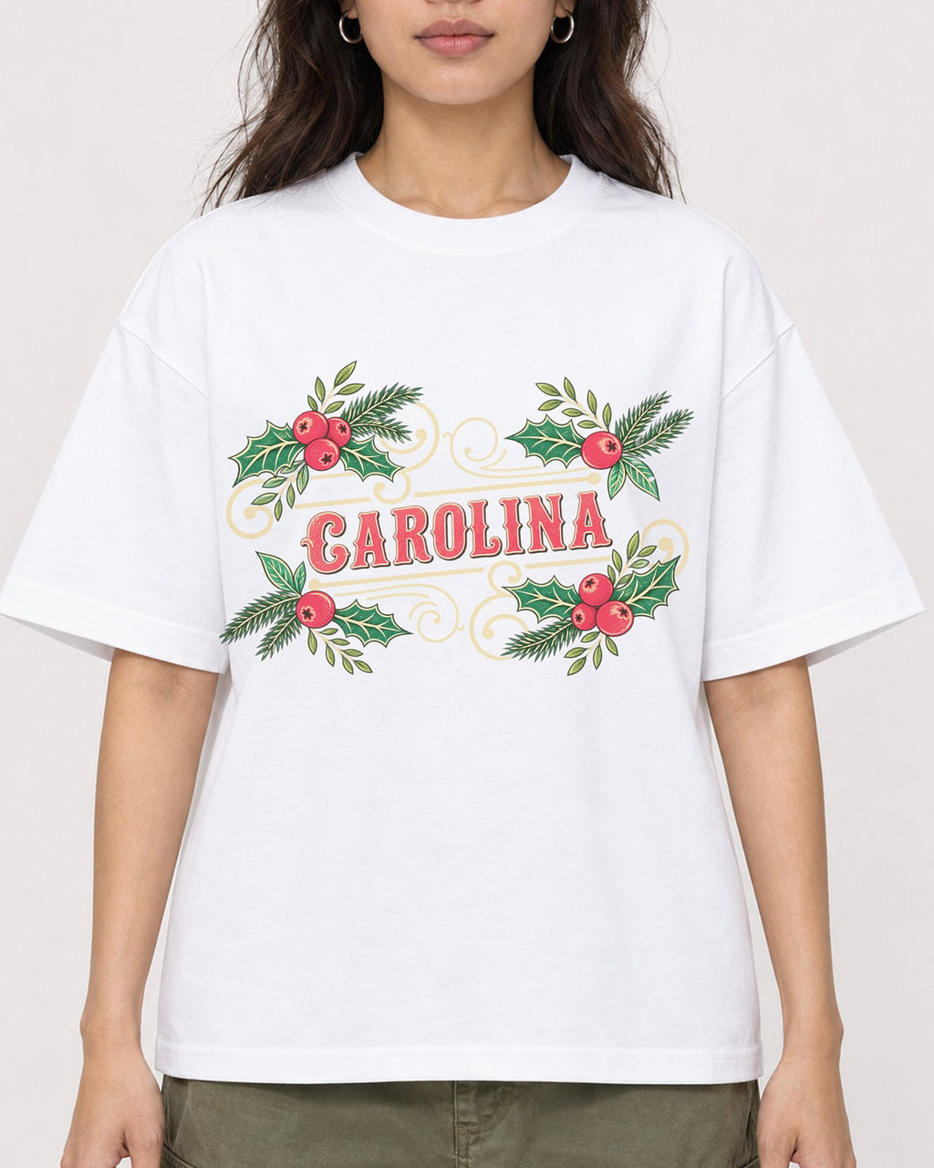 Mockup Boxy Heavyweight Tee White female close-up 02