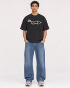 Mockup Boxy Heavyweight Tee Black male full-body 10
