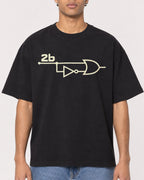 Mockup Boxy Heavyweight Tee Black male close-up 10