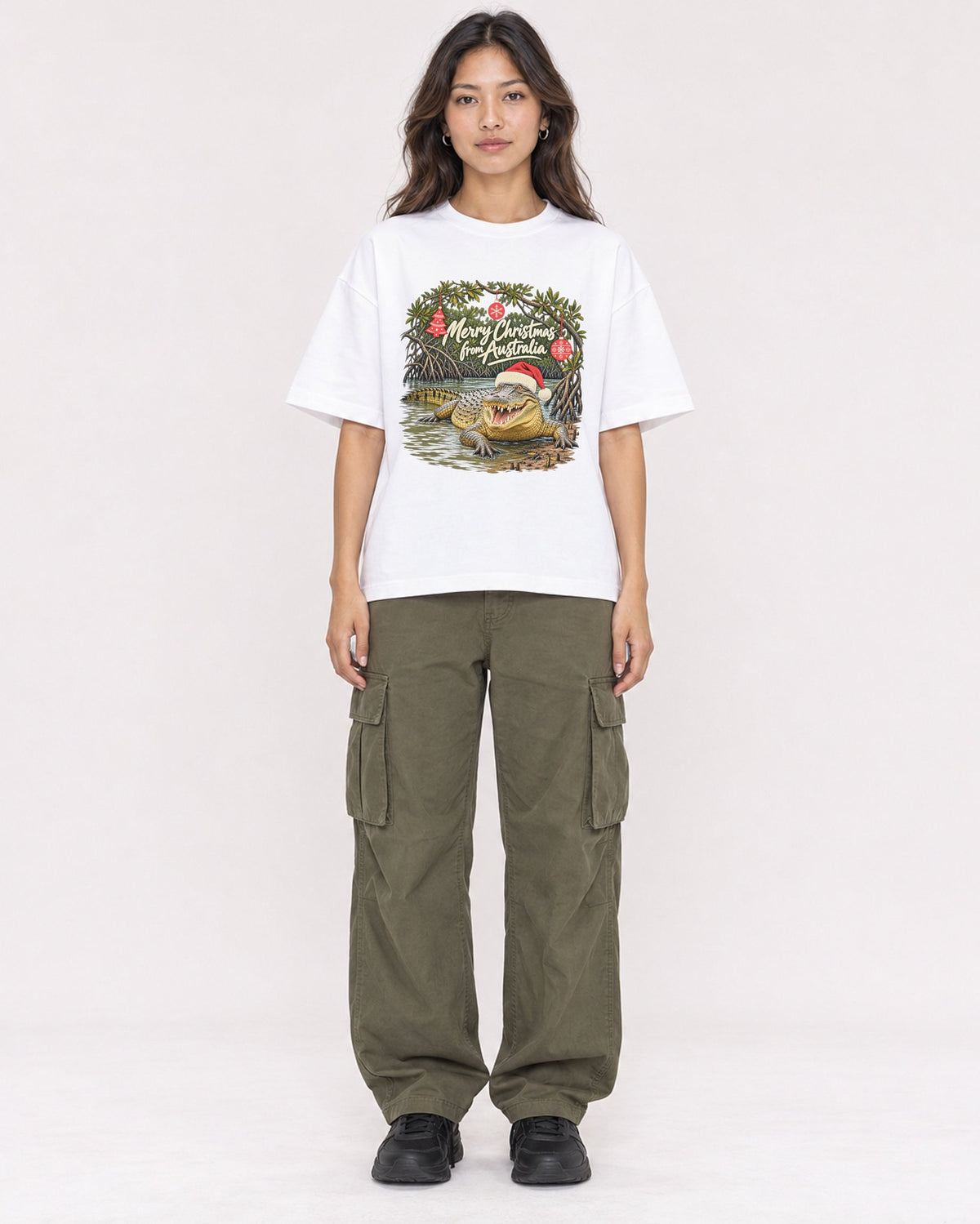 Mockup Boxy Heavyweight Tee White female full-body 02