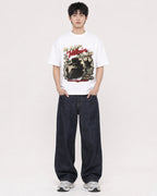 Mockup Boxy Heavyweight Tee White male full-body 01