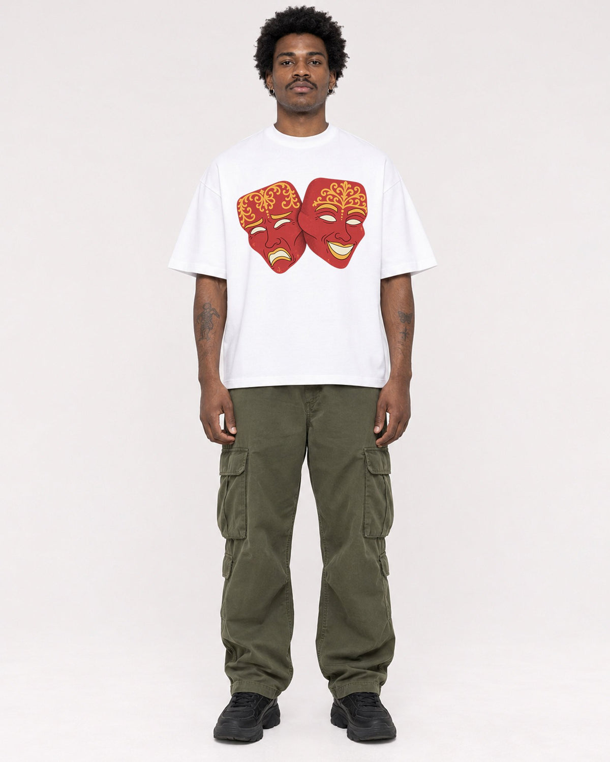 Mockup Boxy Heavyweight Tee White male full-body 24