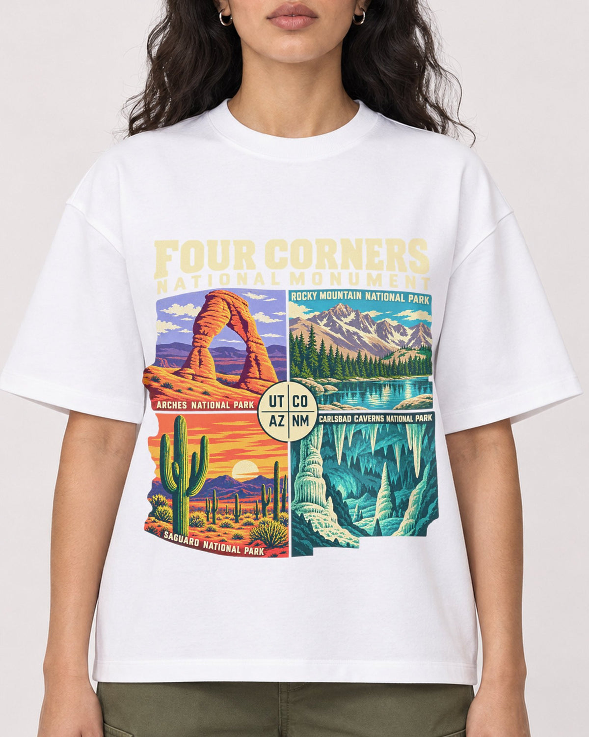 Mockup Boxy Heavyweight Tee White female close-up 07