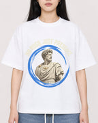 Mockup Boxy Heavyweight Tee White female close-up 01