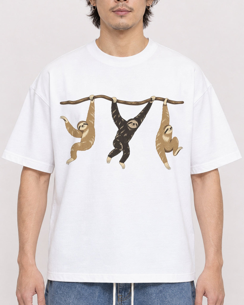 Mockup Boxy Heavyweight Tee White male close-up 03
