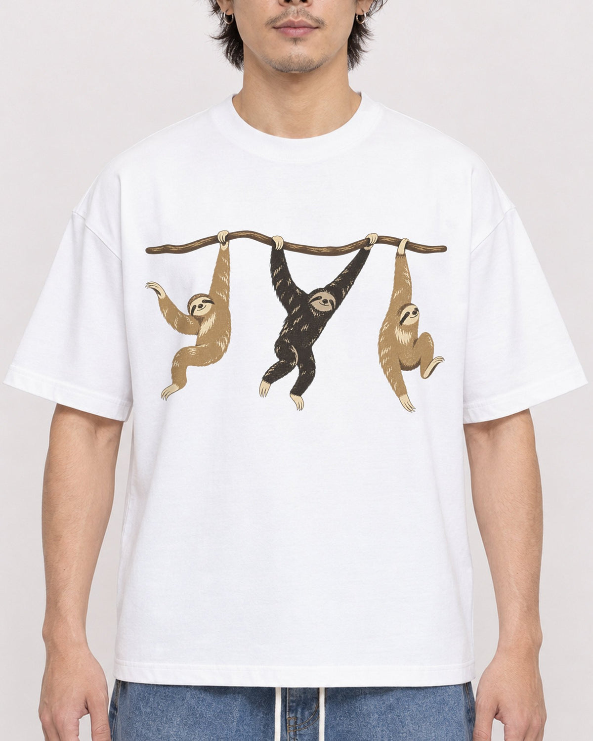 Mockup Boxy Heavyweight Tee White male close-up 03