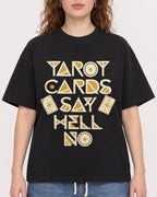Mockup Boxy Heavyweight Tee Black female close-up 09