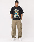 Mockup Boxy Heavyweight Tee Black male full-body 40