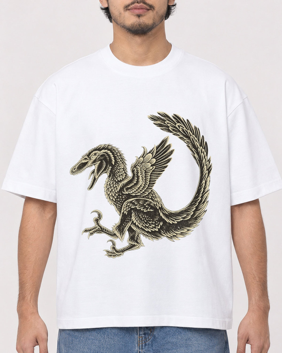 Mockup Boxy Heavyweight Tee White male close-up 02
