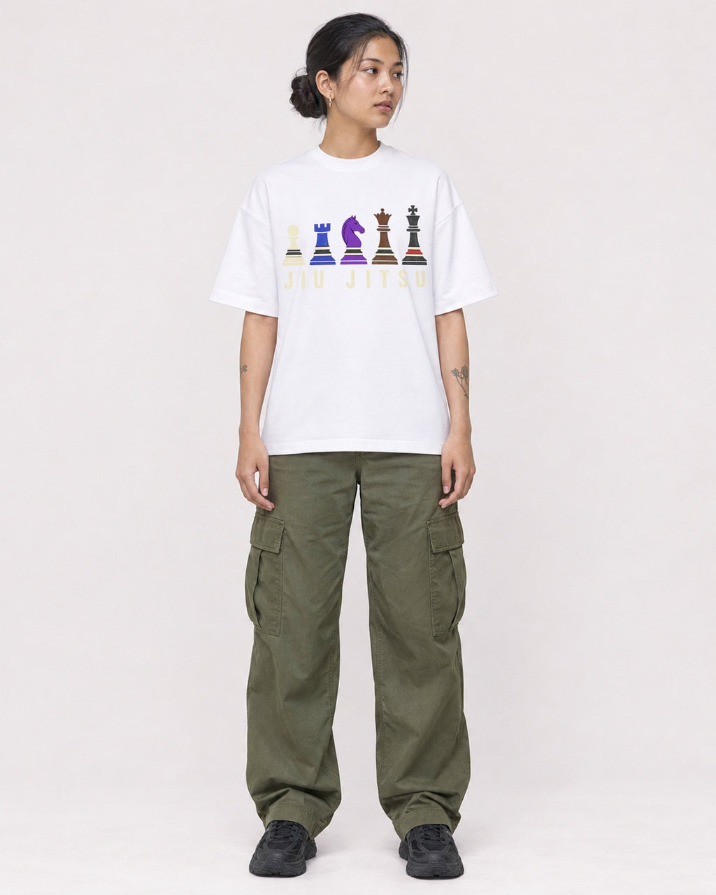 Mockup Boxy Heavyweight Tee White female full-body 12