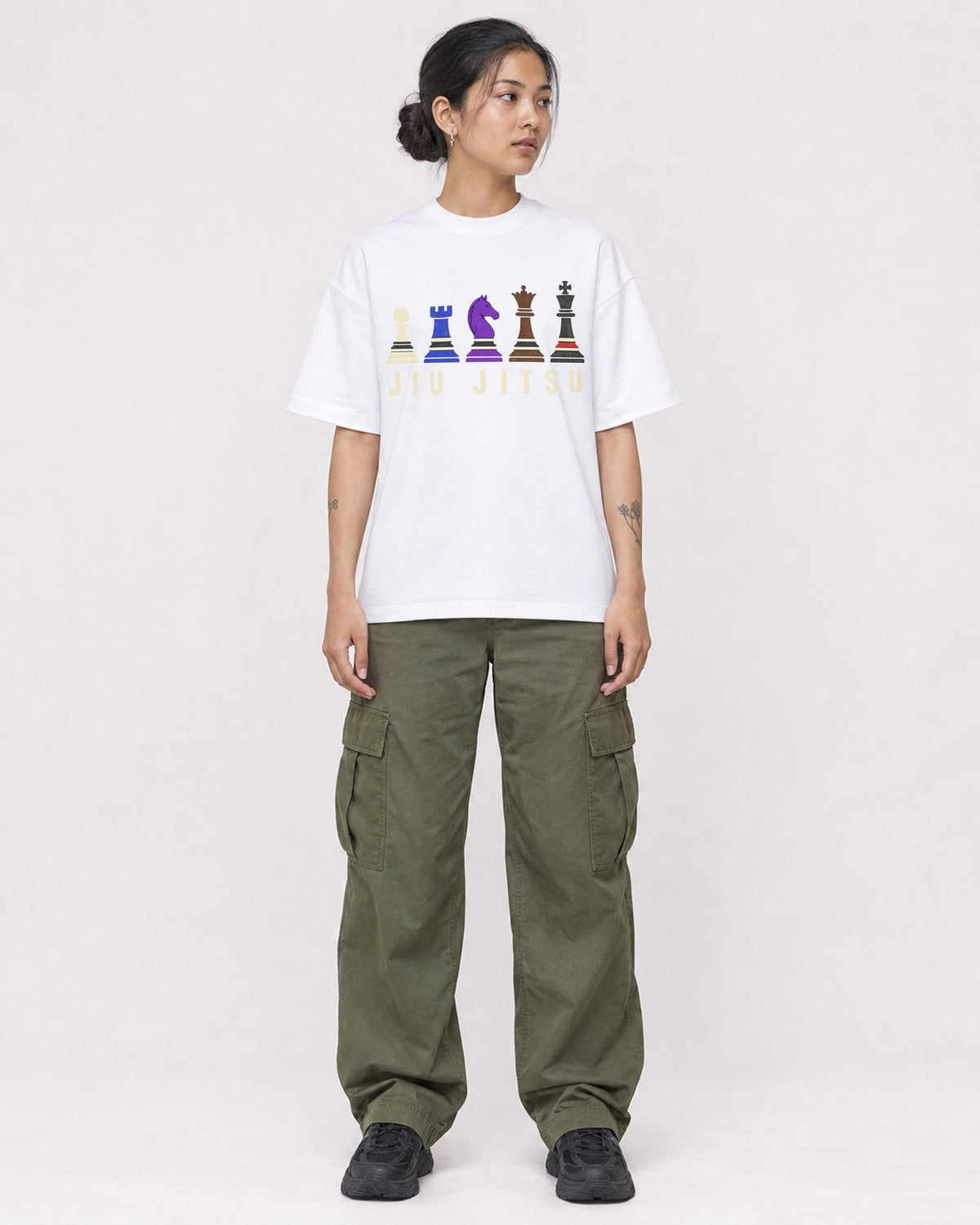 Mockup Boxy Heavyweight Tee White female full-body 12