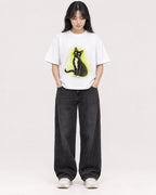 Mockup Boxy Heavyweight Tee White female full-body 13