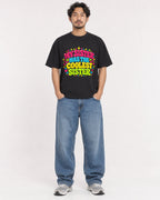 Mockup Boxy Heavyweight Tee Black male full-body 02