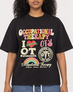 Mockup Boxy Heavyweight Tee Black female close-up 05