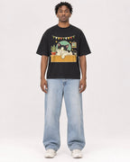 Mockup Boxy Heavyweight Tee Black male full-body 05