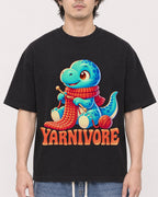 Mockup Boxy Heavyweight Tee Black male close-up 03